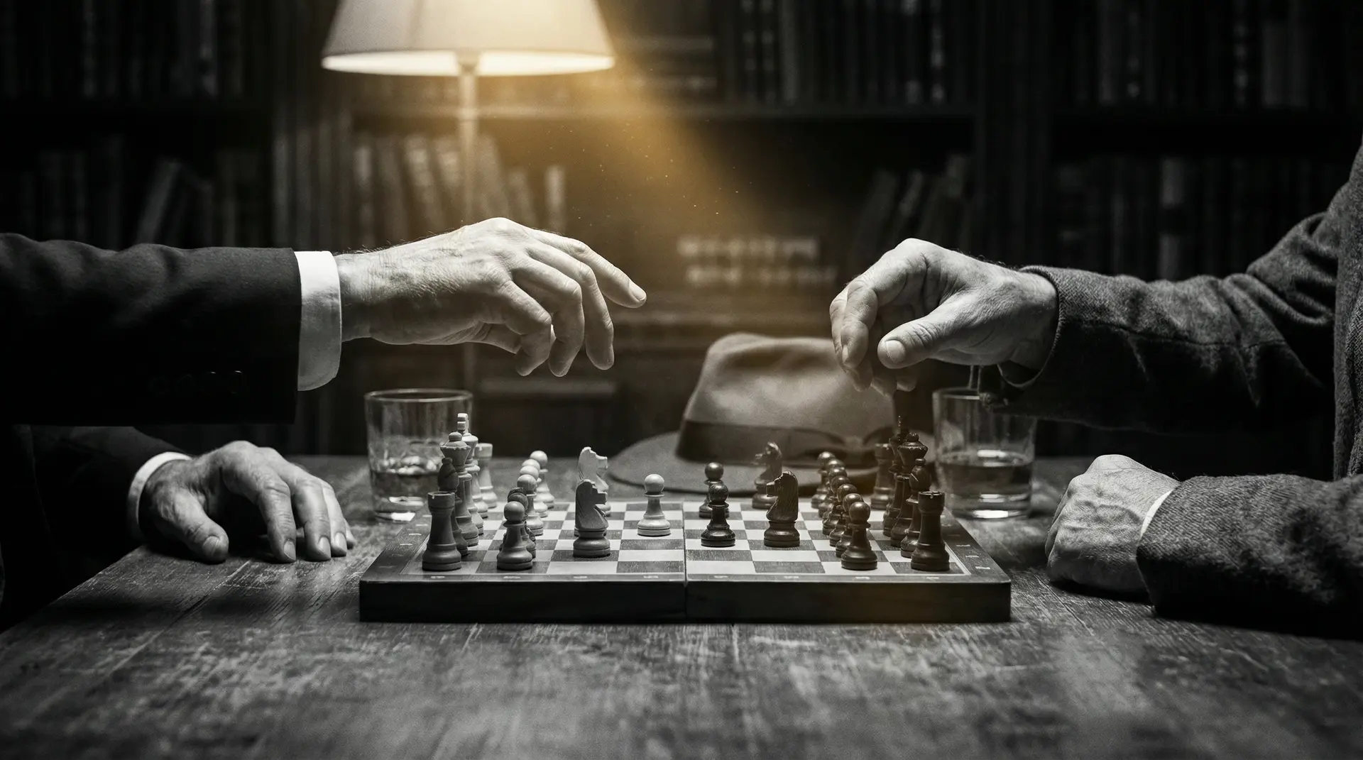匿名聊天 艺术探索系列 - 非线性叙事，棋盘上的对弈象征命运的交错